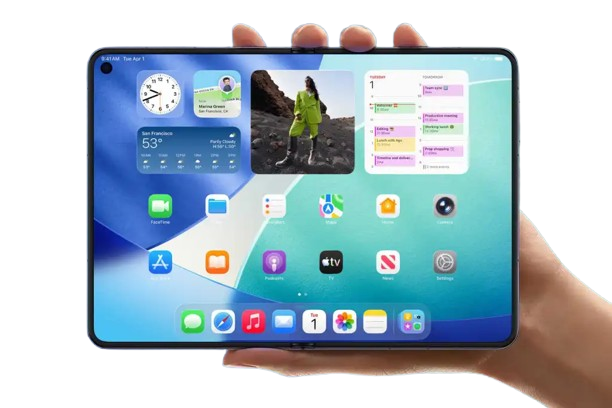 iPhone Duo(폴드) 펼친 화면